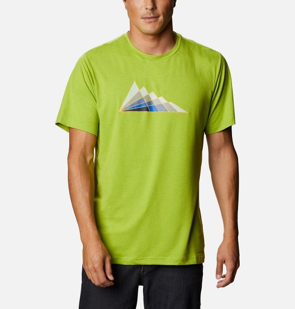 Columbia Tech Trail T-Shirt Green For Men's NZ62540 New Zealand